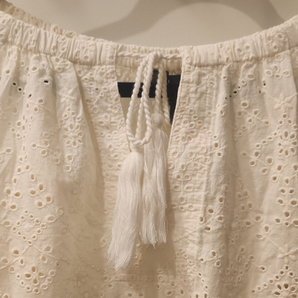 Karen Kane White Flutter Sleeve Blouse with Tie Front - Picture 2 of 6